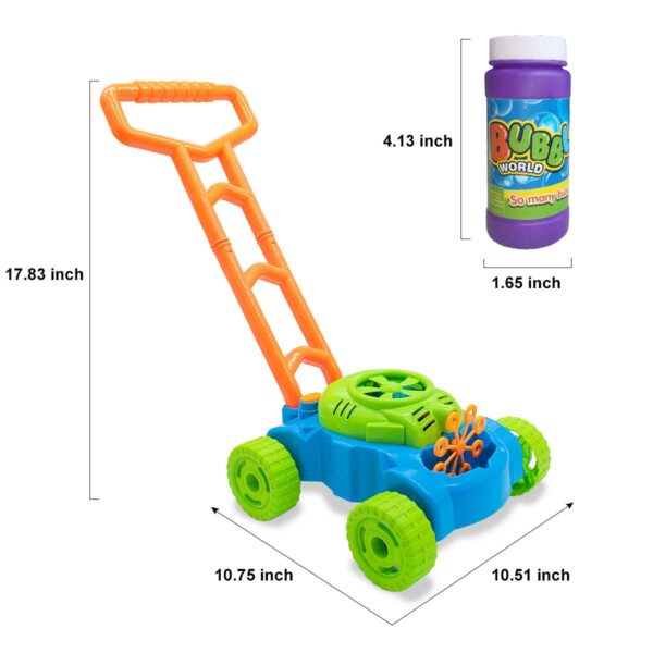 Lydaz Bubble Lawn Mower for Toddlers 1-3, Kids Bubble Blower Maker Machine, Outdoor Outside Summer Push Backyard Gardening Toys, Birthday Gifts Toys for Preschool Baby Boys Girls Age 1 2 3+ Year Old - Image 2