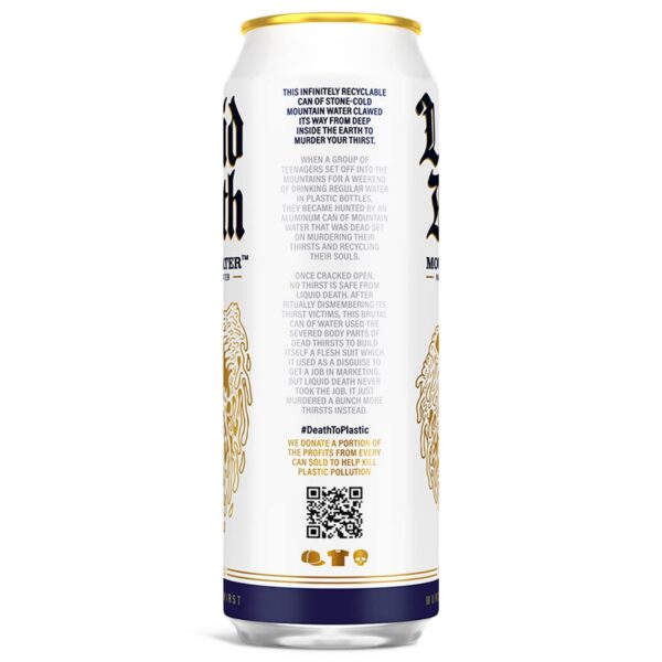 Liquid Death, Still Mountain Water, Real Mountain Source, Natural Minerals & Electrolytes, 8-Pack (King Size 19.2oz Cans) - Image 3