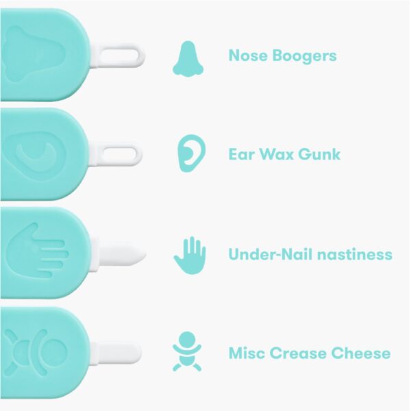 Frida Baby 3-in-1 Nose, Nail + Ear Picker | Baby Ear Cleaner + Baby Nose Cleaner and Nail Tool for Babies + Toddlers, Safely Clean Baby's Boogers, Ear Wax & More - Image 5