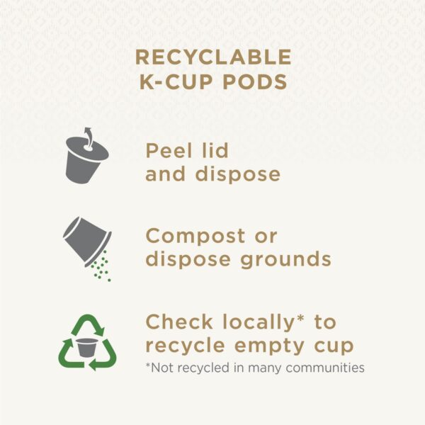 Peet's Coffee, Dark Roast Decaffeinated Coffee K-Cup Pods for Keurig Brewers - Decaf House Blend , 10 count (Pack of 6) - Image 2