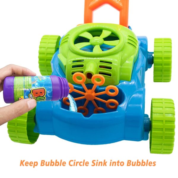 Lydaz Bubble Lawn Mower for Toddlers 1-3, Kids Bubble Blower Maker Machine, Outdoor Outside Summer Push Backyard Gardening Toys, Birthday Gifts Toys for Preschool Baby Boys Girls Age 1 2 3+ Year Old - Image 3