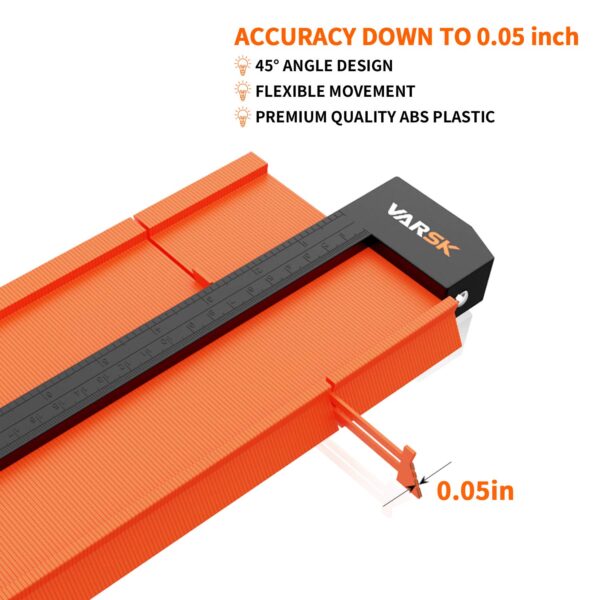 VARSK Contour Gauge Profile Tool with Light 5+10 Inch - Super Gauge Shape and Outline Tool, Gifts for Men Dad Him, Cool Gadgets for Men DIY Handyman, Home Improvement Measuring Woodworking Tools - Image 7