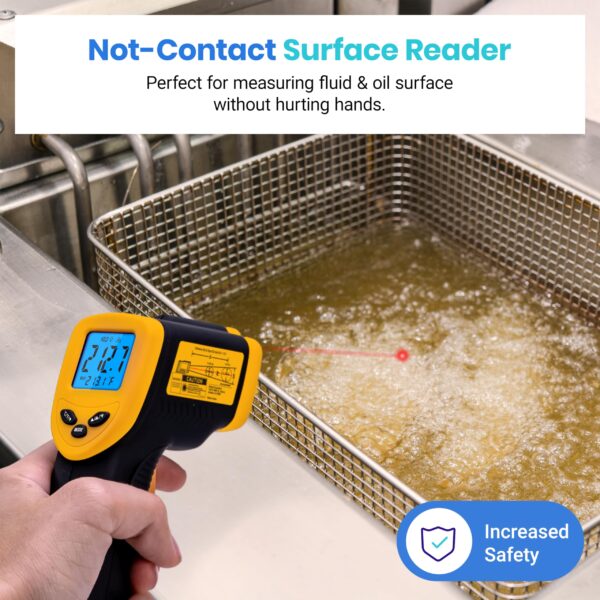 Etekcity Infrared Thermometer Laser Temperature Gun 774, Digital IR Meat Thermometer for Cooking, Candy, Food, Pizza Oven Grill Accessories, Heat Gun for Outdoor Indoor Pool Surface Temp - Image 6