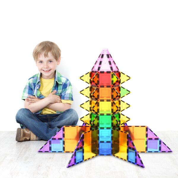 PicassoTiles 100 Piece Set 100pcs Magnet Building Tiles Clear Magnetic 3D Blocks Construction Playboards, Creativity Beyond Imagination, Inspirational, Recreational, Educational Conventional - Image 7