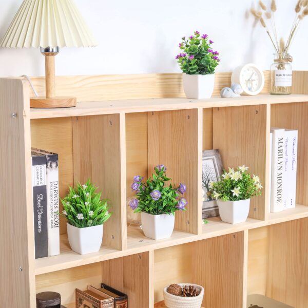 Der Rose 4 Packs Small Fake Plants Mini Artificial Faux Plants with Flowers for Home Room Farmhouse Bathroom Decor Indoor - Image 2