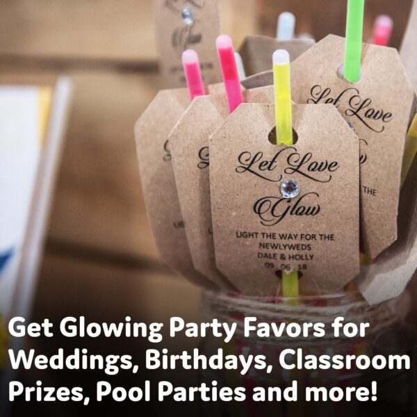 Glow Sticks Bulk Party Favors 100pk - 8" Glow in the Dark Party Supplies, Light Sticks for Neon Party Glow Necklaces and Bracelets for Kids or Adults - Image 3