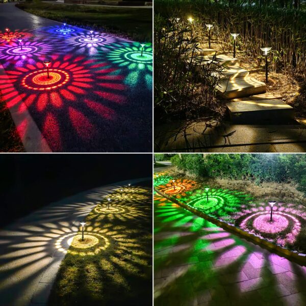 Nupostai Bright Solar Pathway Lights 8 Pack,Color Changing+Warm White LED Path Lights Outdoor,IP67 Waterproof, Solar Powered Garden Lights for Walkway Yard Backyard Lawn Landscape Decorative - Image 2
